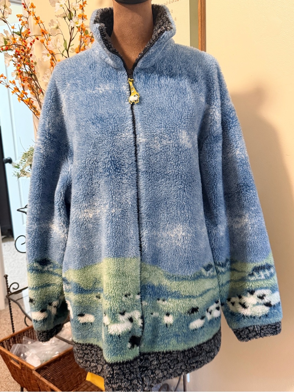 Vintage 90s Radish Countrywear Sheep Fleece | Sherpa Full Zip | Large - Picture 1 of 11